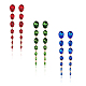 3 Pairs 3 Colors Rhinestone Graduated Beaded Oval Dangle Stud Earrings(EJEW-AN0001-40)-1
