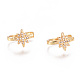 Golden Plated Brass Micro Pave Cubic Zirconia Cuff Earrings(EJEW-L244-38G)-1