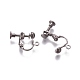 Rack Plated Brass Screw Clip-on Earring Findings(KK-P169-04B)-2