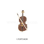 Enamel Pins, Golden Alloy Brooches, Jewely for Womem, Violin, 36x17mm(PW-WGF4B8E-02)