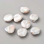 Natural Baroque Keshi Pearl Beads, Floral White, 20~25x7~8mm, Hole: 0.9mm(FIND-WH0366-056)