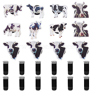 HOBBIESAY 2 Sets 2 Style Cow Acrylic Empty Car Vent Clip Set, Zinc Alloy Car Air Fresh Perfume Clips, Black, Cow: 34~48x31.5~49x14.5mm, 1 set/style(FIND-HY0002-63)