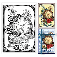 PVC Plastic Stamps, for DIY Scrapbooking, Photo Album Decorative, Cards Making, Stamp Sheets, Clock Pattern, 16x11x0.3cm(DIY-WH0167-56-1022)