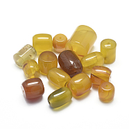 Natural Yellow Agate Beads, Dyed & Heated, Mixed Shapes, 10~20x10~15mm, Hole: 1.2mm(G-L533-51)