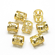 Iron Dreadlocks Beads Hair Decoration, Hair Coil Cuffs, Column, Gold, 8x8mm, Hole: 7mm(IFIN-S696-04G-1)