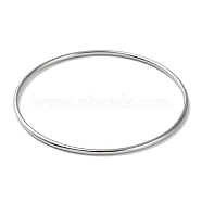 304 Stainless Steel Simple Plain Bangle for Women, Stainless Steel Color, Inner Diameter: 2-1/2 inch(6.5cm)(BJEW-F461-01B-P)