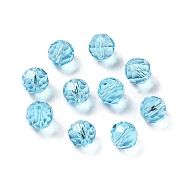 Glass Imitation Austrian Crystal Beads, Faceted, Round, Sky Blue, 6mm, Hole: 1mm(GLAA-H024-17A-05)
