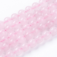 Natural Rose Quartz Bead Strands, Round, 8mm, Hole: 1mm, about 48pcs/strand, 14.9 inch(G-R193-13-8mm)