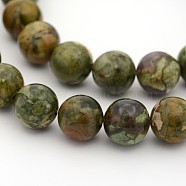 Natural Rhyolite Jasper Round Bead Strands, 10mm, Hole: 1mm, about 19pcs/strand, 7.5 inch(G-M272-09-10mm)
