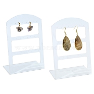 Organic Glass Earring Display Racks, L-Shaped Earring Display Stand, Clear, 140x100x50~52mm(X-EDIS-N001-02B)