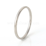 201 Stainless Steel Plain Band Rings, Stainless Steel Color, US Size 7 1/4(17.5mm), 1.5mm(RJEW-G107-1.5mm-7-P)