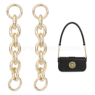 2PCS Alloy Cable Chain Purse Strap Extenders, with Alloy Spring Ring Clasps, for Bag Replacement Accessories, Light Gold, 15.5cm(FIND-UN0002-13LG)