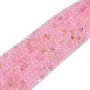 Natural Rose Quartz Beads Strands, Round, 6~6.5mm, Hole: 0.8~1mm, about 60~63pcs/strand, 15 inch~15.5 inch(X-G-F591-04-6mm)