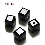 Imitation Austrian Crystal Beads, Grade AAA, Faceted, Cube, Black, 4x4x4mm(size within the error range of 0.5~1mm), Hole: 0.7~0.9mm(SWAR-F074-4x4mm-23)