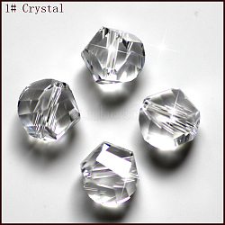 Imitation Austrian Crystal Beads, Grade AAA, Faceted, Polygon, Clear, 8mm, Hole: 0.9~1mm(SWAR-F085-8mm-01)