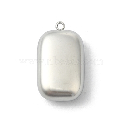 Anti-Tarnish 304 Stainless Steel Pendants, Stainless Steel Color, Rectangle, 20x11.5x6.5mm, Hole: 1.5mm(STAS-R005-12P)