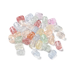 Transparent Crackle Glass Beads, Barrel, Mixed Color, 11x8mm, Hole: 1.5mm(GLAA-B015-15)