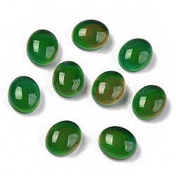 Glass Cabochons, Changing Color Mood Cabochons, Oval, Green, 12x10x6.5mm(GLAA-R218-03)