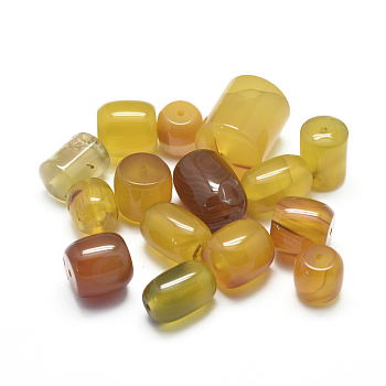 Natural Yellow Agate Beads, Dyed & Heated, Mixed Shapes, 10~20x10~15mm, Hole: 1.2mm
