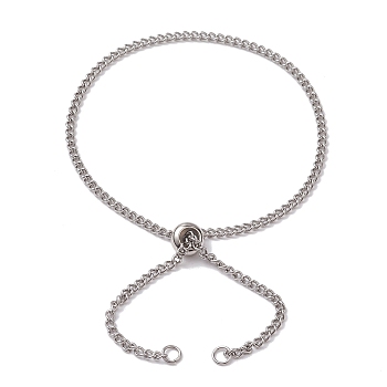 304 Stainless Steel Chain Bracelet Making, Platinum, 10-1/8 inch(25.6cm)