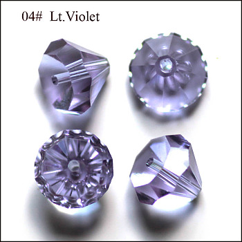 Imitation Austrian Crystal Beads, Grade AAA, Faceted, Diamond, Lilac, 7x5mm, Hole: 0.9~1mm