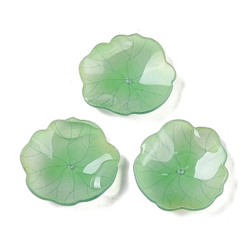 Lotus Leaf Bead Caps, for DIY Jewelry Making, Lime Green, 25~29x4~6mm, Hole: 1~1.2mm