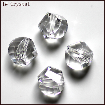 Imitation Austrian Crystal Beads, Grade AAA, Faceted, Polygon, Clear, 8mm, Hole: 0.9~1mm