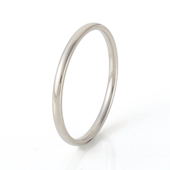 201 Stainless Steel Plain Band Rings, Stainless Steel Color, US Size 7 1/4(17.5mm), 1.5mm