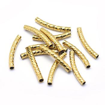 Brass Tube Beads, Curved, Lead Free & Cadmium Free & Nickel Free, Tube, Raw(Unplated), 30x4mm, Hole: 3mm