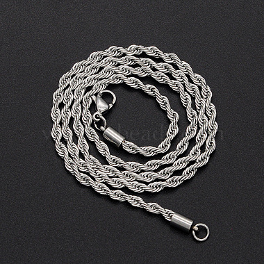 304 Stainless Steel Rope Chain Necklaces(NJEW-T012-03-51-S)-2