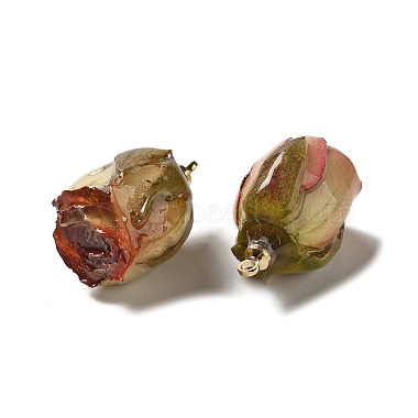 rose préservée avec pendentifs en alliage doré(FIND-M010-01A)-2