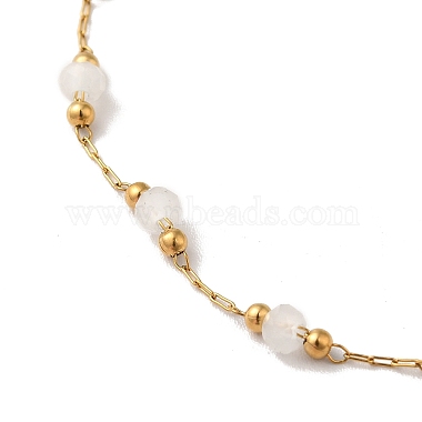 collier chaîne à maillons ronds en perles de verre(NJEW-M198-01G)-3