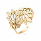 304 Stainless Steel Leaf Open Cuff Ring(RJEW-T023-56G)-3