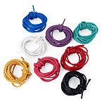 16m 8 Colors Braided Leather Cord, Round, Mixed Color, 3mm, about 2.19 Yards(2m)/Color(WL-TA0001-10)
