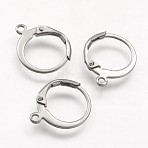 316 Surgical Stainless Steel Leverback Earring Findings, with Loop, Real 24K Gold Plated, 14.5x12x2mm, Hole: 1mm, pin: 0.5x0.7mm(STAS-F041-47-P)