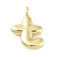 Rack Plating Brass Pendants, Cadmium Free & Lead Free, Long-Lasting Plated, Real 18K Gold Plated, Letter T, 17.5x12x4.5mm, hole: 2.5mm(KK-C050-01G-T)