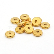 304 Stainless Steel Beads, Disc/Flat Round, Golden, 5x2mm, Hole: 1.8mm(A-STAS-N090-JA722-5)