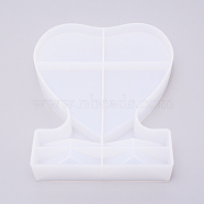 Heart Photo Frame Silicone Molds, Resin Casting  Molds, For UV Resin, Epoxy Resin Jewelry Making, White, 190x158x33mm(DIY-WH0176-43B)