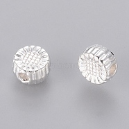 Tibetan Style Alloy Beads, Lead Free and Cadmium Free, Flower, Silver, 5.5x5.5x3mm, Hole: 1mm(K0P7G021)