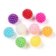 ABS Plastic Beads, Round, Waxberry Shape, Mixed Color, 12x11.5mm, Hole: 1.6mm(KY-T041-02-12MM-B)