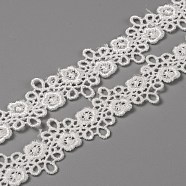 Polyester Lace Trim, Flower Lace Trimming for Garment Accessories, White, 5/8 inch(15mm)(DIY-WH0085-05B)