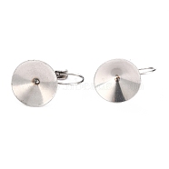 304 Stainless Steel Leverback Earring Settings, with Bumpy Pattern, Cone, Stainless Steel Color, 20.5x13x12.5mm, Pin: 1mm(STAS-B003-08P)