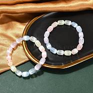 Dyed Natural Selenite Column Beaded Stretch Bracelets for Women, Colorful, 3/8x1/2 inch(0.85x1.25cm), Inner Diameter: 2-1/4 inch(5.6cm)(BJEW-I312-05F)