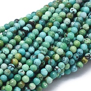 Natural HuBei Turquoise Beads Strands, Round, 2mm, Hole: 0.5mm, about 195pcs/strand, 15.35 inch(39cm)(G-A177-04-15)