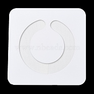 U Shaped Hole Acrylic Pearl Display Board Loose Beads Paste Board, with Adhesive Back, White, Square, 10x10x0.15cm, Inner Size: 7.1x6.9cm(ODIS-M006-01E)