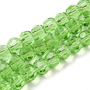 Transparent Glass Beads, Faceted(32 Facets), Round, Lime, 6mm, Hole: 1mm, about 98pcs/strand, 20.47 inch(52cm)(EGLA-A035-T6mm-D09)