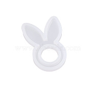 Rabbit Shape Ring Silicone Molds, Resin Casting Molds, for UV Resin, Epoxy Resin Jewelry Making, White, 47x32x5mm(X-SIMO-PW0001-309B)