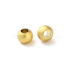 Rack Plating Brass Spacer Beads, Long-Lasting Plated, Lead Free & Cadmium Free, Round, Matte Gold Color, 2.5x2mm, Hole: 1mm(KKB-I709-03B-MG)