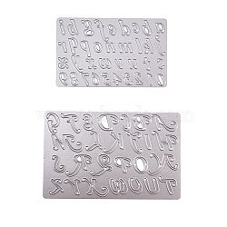 Letter and Number Frame Metal Cutting Dies Stencils, for DIY Scrapbooking/Photo Album, Decorative Embossing DIY Paper Card, Matte Platinum, 106x67x0.8mm, 130x82x0.8mm(DIY-PH0019-28)