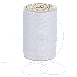 Round Waxed Polyester Thread String, Micro Macrame Cord, Twisted Cord, for Leather Sewing Stitching, White, 0.3~0.4mm, about 174.97 yards(160m)/roll, 1 roll(YC-OC0001-07A-02)